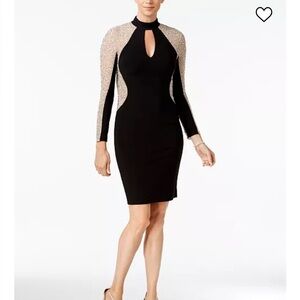 XSCAPE
Studded Illusion Choker Sheath Dress